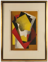 COMPOSITION CUBIST PRINT by Jacques Villon, aquatint on paper, sold Apr 2025