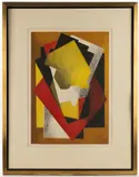 COMPOSITION CUBIST PRINT by Jacques Villon, aquatint on paper, sold Apr 2025