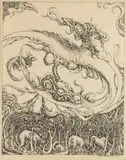 A TERRESTRIAL INTERCHORUS DRAWING by Robyn Johnson-Ross, pen and ink on paper, sold Apr 2025