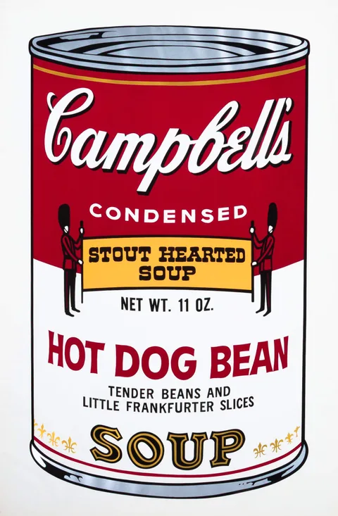 Hot Dog Bean, from: Campbell's Soup II (F. & S. II.59) by Andy Warhol, 1969, Screenprint in colors on smooth wove paper, sold Sep 2026