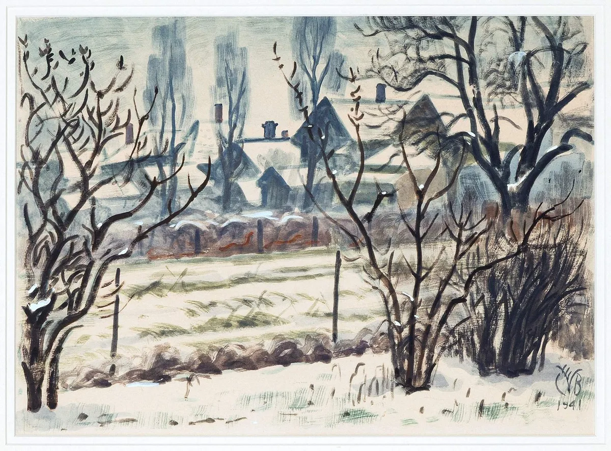 Winter Scene by Charles E. Burchfield, West Seneca, New York, sold Sep 2026