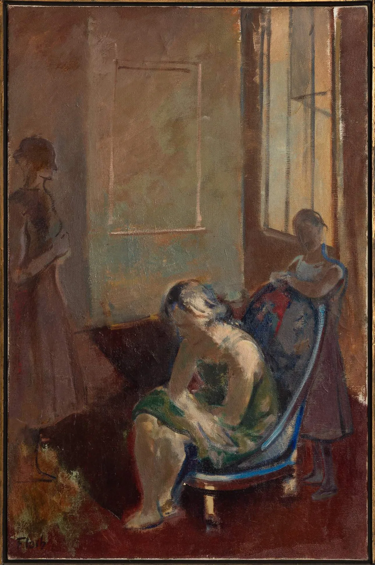 Three Figures by Joseph Floch, 1965, Oil on canvas, sold Sep 2026