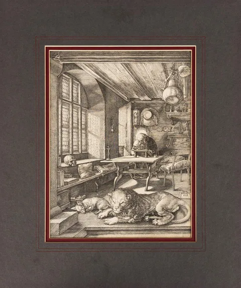 St. Jerome in His Study by Albrecht Durer, Engraving on laid paper, sold Sep 2026
