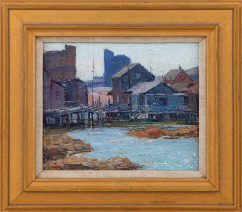 Late Morning, Mill Basin, Brooklyn, New York by George A. Renouard, Oil on artist board, sold Sep 2026