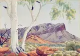 Ghost gum (Mount Gillen) by Albert Namatjira, c.1950, watercolour on paper on card, sold Mar 2026
