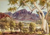 Mount Gillen, MacDonnell Ranges by Albert Namatjira, 1956, watercolour on paper on card, sold Mar 2026