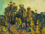 Trees by Fred Williams, 1958 – 59, oil on composition board, offered Aug 2024