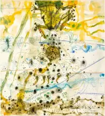 Frog Spawn by John Olsen, 1996, watercolour, pastel and gouache on paper, sold Aug 2024