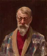 Self Portrait by Max Meldrum, 1950, oil on composition board, sold Aug 2024