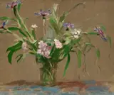 Cornflowers And Carnations by Max Meldrum, 1929, oil on canvas on board, sold Aug 2024