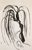 The Willow by Brett Whiteley, 1979, brush and ink on paper on composition board, sold Aug 2024