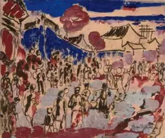 Peking Market by Ian Fairweather, c.1940, gouache and pencil on paper, sold Nov 2024