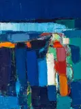 Pt D’Entrecasteaux by Guy Grey-Smith, 1976, oil and beeswax on composition board, sold Nov 2024