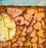 Desert Lake, Kimberley by John Olsen, 1997, watercolour and pastel on paper, sold Nov 2024