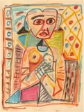 Seated Nude No. 3 (Td 473) by Tony Tuckson, 1952 - 56, oil wash on paper, sold Nov 2024