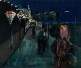 St Kilda Promenade by Charles Blackman, 1951, enamel on board, offered Nov 2024