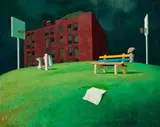 The Park by Jeffrey Smart, 1960, oil on plywood, sold May 2025