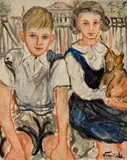 Antony And Cleo Scott by Danila Vassilieff, oil on plywood, offered May 2025