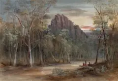 Road Scene Approach To Crown Ridge by Conrad Martens, 1877, watercolour and gouache on paper, sold May 2025