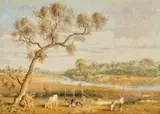 View From Richmond To South Yarra Hill by Henry Burn, 1868, watercolour on paper on card, offered May 2025