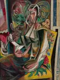 Woman in a Chair by Roy De Maistre, c. 1944, oil on canvas, sold Aug 2025