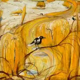 The magpie by Brett Whiteley, 1976 - 77, oil on canvas, sold Aug 2025