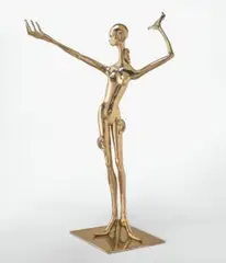 Here she HEAR by Del Kathryn Barton, 2019, polished and clear-coated bronze, sold Aug 2025