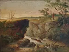 On Rocky Creek near Fryers Creek by S. T. Gill, 1852, oil on compressed card, sold Aug 2025