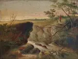 On Rocky Creek near Fryers Creek by S. T. Gill, 1852, oil on compressed card, sold Aug 2025