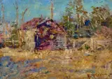 Bush Farm by Frederick McCubbin, c.1910, oil on wood panel, sold Aug 2025