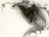 The Back of Notre Dame with Bridges by Brett Whiteley, 1990, charcoal on paper, sold Aug 2025