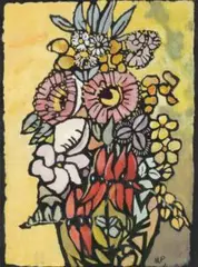 Native flowers by Margaret Preston, 1949, colour stencil on paper, offered Nov 2025