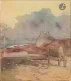 Paysage de Bretagne by Luigi Loir, Aquarelle, sold Oct 2025