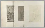 Un troyen implorant Apollon by Abel de Pujol, Plume et encre brune, sur traits de crayon noir sur papier mi-teinte, sold Jun 2024