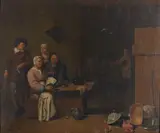 Intérieur paysan by Nicolaes van Haeften, 1695, Toile, sold Jun 2024