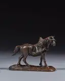 Cheval de trait by Pierre-Jules Mêne, Bronze à patine brun rouge, sold Jun 2024