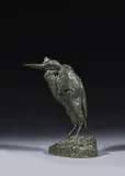 Héron Modèle créé en 1849 by Emmanuel Frémiet, Bronze à patine brun clair nuancé signé « E, sold Jun 2024