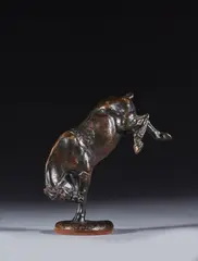 Poney ruant Modèle créé en 1924 by Gaston d'Illiers, Bronze à patine brune, sold Jun 2024
