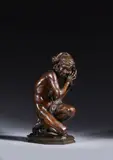 Le Pêcheur à la coquille n°3 by Jean-Baptiste Carpeaux, Bronze à patine brun clair, sold Jun 2024