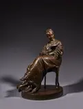 La liseuse Modèle créé entre 1877 et 1881 ; édition Susse à partir de 1902 by Jules Dalou, Bronze à patine médaille, sold Jun 2024