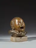 Le gros chagrin by Bernardo Balestrieri, Bronze à patine brun clair, sold Jun 2024