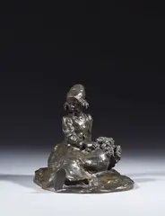 Jeune bretonne au bouquet by Ruth Anna Maria Milles, Bronze à patine brune, sold Jun 2024
