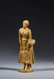 Le départ du village Modèle créé vers 1907 by Marius Jean Antonin Mercié, Bronze doré, sold Jun 2024