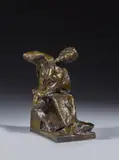 La toilette de bébé by Raymonde Martin, Bronze à patine brun vert, sold Jun 2024