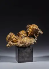 Bacchanales by Alexandre Descatoire, Bronze à patine dorée, sold Jun 2024