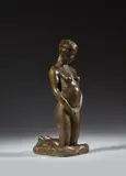 La promesse by Michel Levy, Bronze à patine brune nuancée de vert, sold Jun 2024