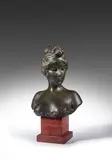 Buste de femme by Emmanuel Villanis, Bronze patiné, sold Jun 2024