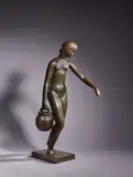 Jeune fille à la cruche ou Porteuse d'eau Modèle créé en 1910 Édition de A. A Hébrard entre 1914 et 1934 by Joseph Bernard, Bronze à patine nuancée brun-vert, sold Jun 2024