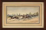 Course à Versailles, 1851 (?) by Johnny Audy, Aquarelle, sold Mar 2023