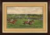 Grand Steeple-Chase de Paris, 7 juin 1885 by Gustave David, Gouache, sold Mar 2023